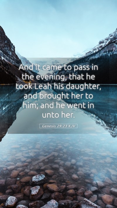 Picture 05 - Genesis 29:23 KJV Mobile Phone Wallpaper - And it came to pass in the evening, that he took - Mobile Bible Verse Wallpaper