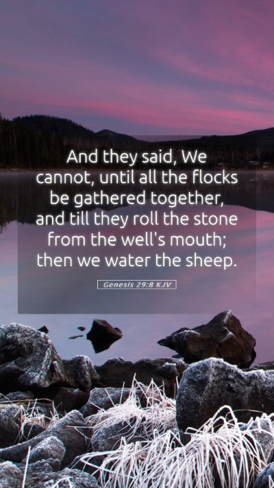 Picture 05 - Genesis 29:8 KJV Mobile Phone Wallpaper - And they said, We cannot, until all the flocks be - Mobile Bible Verse Wallpaper
