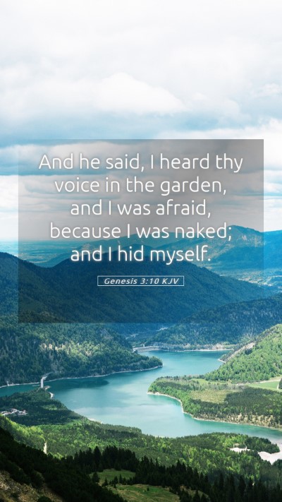 Picture 05 - Genesis 3:10 KJV Mobile Phone Wallpaper - And he said, I heard thy voice in the garden, and - Mobile Bible Verse Wallpaper
