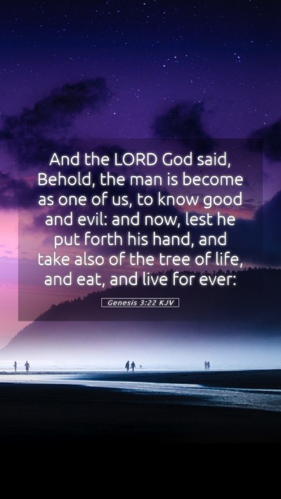 Picture 05 - Genesis 3:22 KJV Mobile Phone Wallpaper - And the LORD God said, Behold, the man is become - Mobile Bible Verse Wallpaper