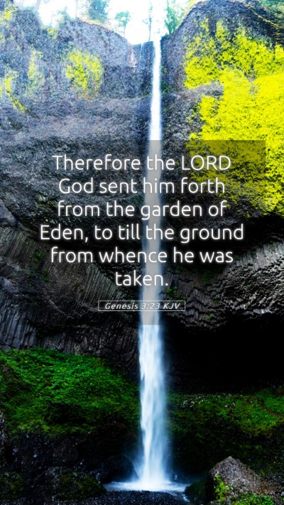 Picture 05 - Genesis 3:23 KJV Mobile Phone Wallpaper - Therefore the LORD God sent him forth from the - Mobile Bible Verse Wallpaper