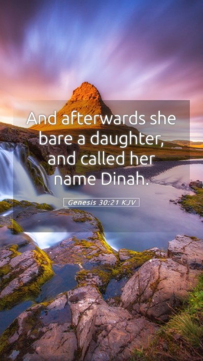 Picture 05 - Genesis 30:21 KJV Mobile Phone Wallpaper - And afterwards she bare a daughter, and called - Mobile Bible Verse Wallpaper