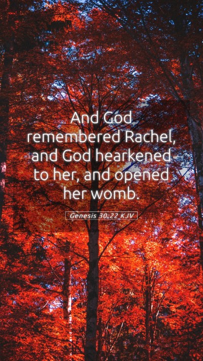Picture 05 - Genesis 30:22 KJV Mobile Phone Wallpaper - And God remembered Rachel, and God hearkened to - Mobile Bible Verse Wallpaper