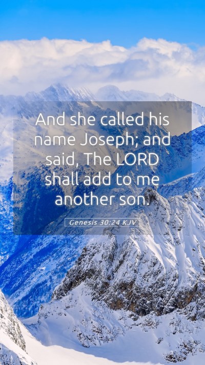 Picture 05 - Genesis 30:24 KJV Mobile Phone Wallpaper - And she called his name Joseph; and said, The - Mobile Bible Verse Wallpaper