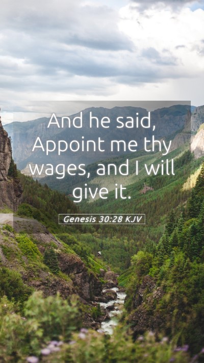 Picture 05 - Genesis 30:28 KJV Mobile Phone Wallpaper - And he said, Appoint me thy wages, and I will - Mobile Bible Verse Wallpaper