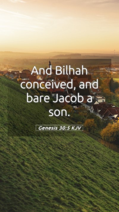 Picture 05 - Genesis 30:5 KJV Mobile Phone Wallpaper - And Bilhah conceived, and bare Jacob a - Mobile Bible Verse Wallpaper