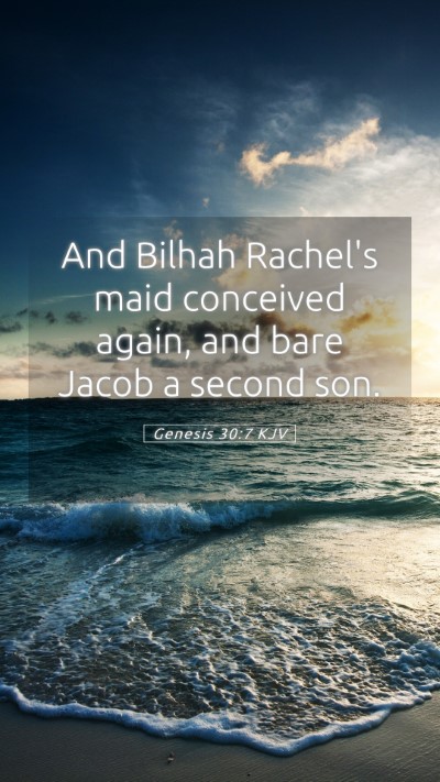 Picture 05 - Genesis 30:7 KJV Mobile Phone Wallpaper - And Bilhah Rachel's maid conceived again, and - Mobile Bible Verse Wallpaper