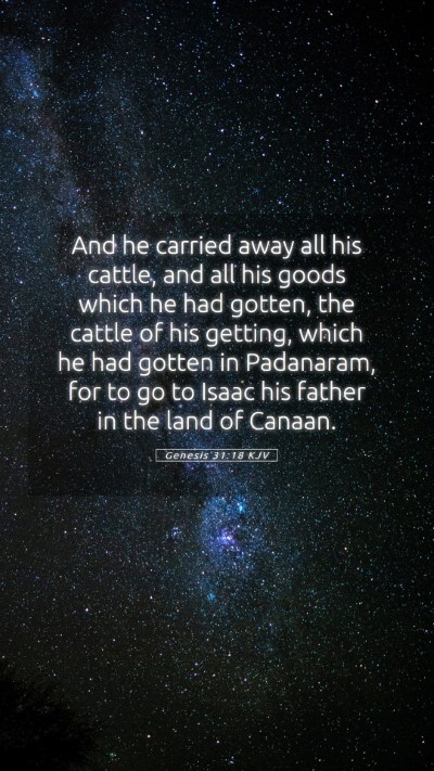 Picture 05 - Genesis 31:18 KJV Mobile Phone Wallpaper - And he carried away all his cattle, and all his - Mobile Bible Verse Wallpaper
