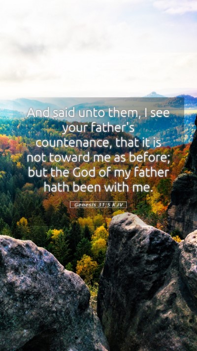 Picture 05 - Genesis 31:5 KJV Mobile Phone Wallpaper - And said unto them, I see your father's - Mobile Bible Verse Wallpaper