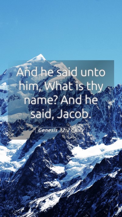 Picture 05 - Genesis 32:27 KJV Mobile Phone Wallpaper - And he said unto him, What is thy name? And he - Mobile Bible Verse Wallpaper
