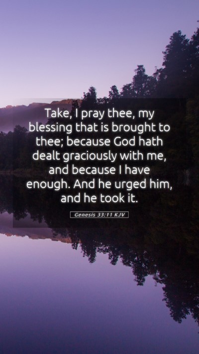 Picture 05 - Genesis 33:11 KJV Mobile Phone Wallpaper - Take, I pray thee, my blessing that is brought to - Mobile Bible Verse Wallpaper