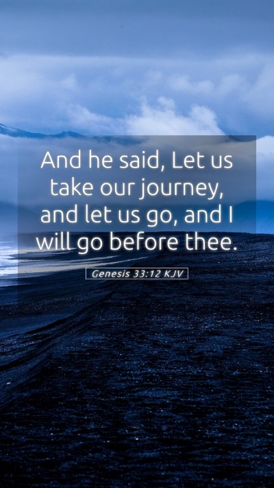 Picture 05 - Genesis 33:12 KJV Mobile Phone Wallpaper - And he said, Let us take our journey, and let us - Mobile Bible Verse Wallpaper
