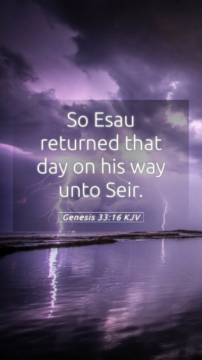 Picture 05 - Genesis 33:16 KJV Mobile Phone Wallpaper - So Esau returned that day on his way unto - Mobile Bible Verse Wallpaper