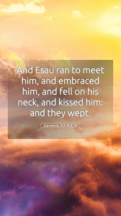 Picture 05 - Genesis 33:4 KJV Mobile Phone Wallpaper - And Esau ran to meet him, and embraced him, and - Mobile Bible Verse Wallpaper