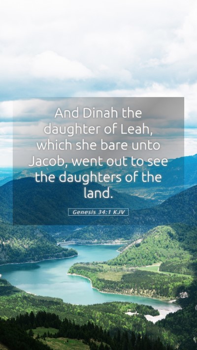 Picture 05 - Genesis 34:1 KJV Mobile Phone Wallpaper - And Dinah the daughter of Leah, which she bare - Mobile Bible Verse Wallpaper