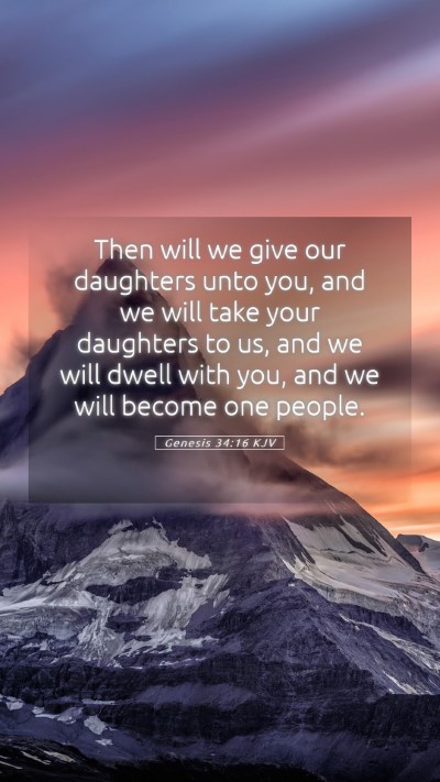 Picture 05 - Genesis 34:16 KJV Mobile Phone Wallpaper - Then will we give our daughters unto you, and we - Mobile Bible Verse Wallpaper