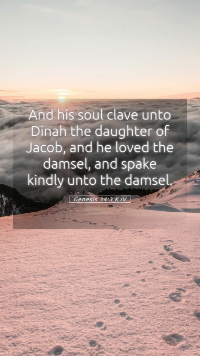 Picture 05 - Genesis 34:3 KJV Mobile Phone Wallpaper - And his soul clave unto Dinah the daughter of - Mobile Bible Verse Wallpaper