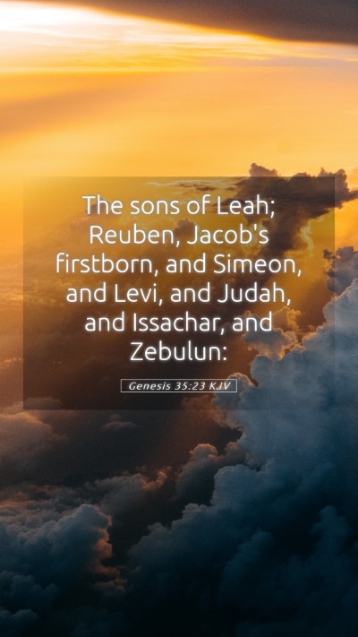 Picture 05 - Genesis 35:23 KJV Mobile Phone Wallpaper - The sons of Leah; Reuben, Jacob's firstborn, and - Mobile Bible Verse Wallpaper