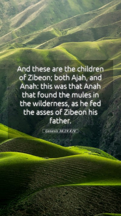 Picture 05 - Genesis 36:24 KJV Mobile Phone Wallpaper - And these are the children of Zibeon; both Ajah, - Mobile Bible Verse Wallpaper
