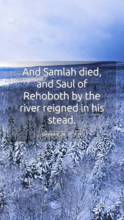 Picture 05 - Genesis 36:37 KJV Mobile Phone Wallpaper - And Samlah died, and Saul of Rehoboth by the - Mobile Bible Verse Wallpaper