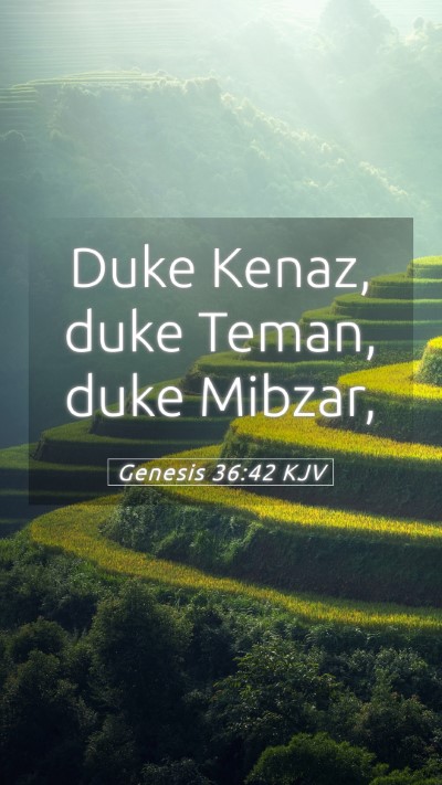 Picture 05 - Genesis 36:42 KJV Mobile Phone Wallpaper - Duke Kenaz, duke Teman, duke - Mobile Bible Verse Wallpaper