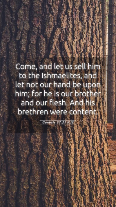 Picture 05 - Genesis 37:27 KJV Mobile Phone Wallpaper - Come, and let us sell him to the Ishmaelites, and - Mobile Bible Verse Wallpaper
