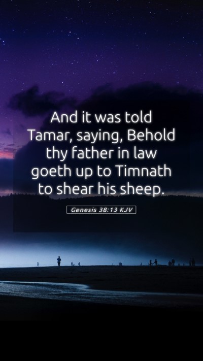 Picture 05 - Genesis 38:13 KJV Mobile Phone Wallpaper - And it was told Tamar, saying, Behold thy father - Mobile Bible Verse Wallpaper