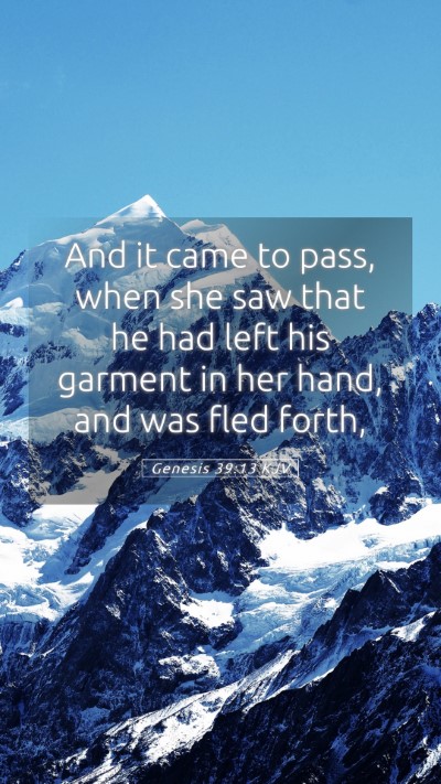 Picture 05 - Genesis 39:13 KJV Mobile Phone Wallpaper - And it came to pass, when she saw that he had - Mobile Bible Verse Wallpaper