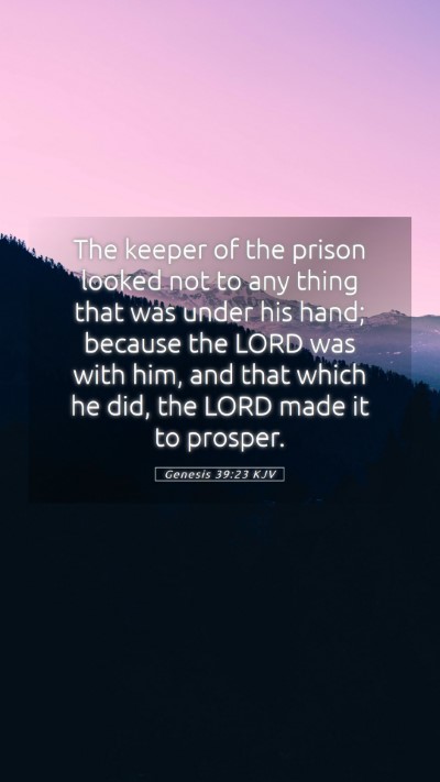 Picture 05 - Genesis 39:23 KJV Mobile Phone Wallpaper - The keeper of the prison looked not to any thing - Mobile Bible Verse Wallpaper