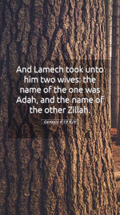 Picture 05 - Genesis 4:19 KJV Mobile Phone Wallpaper - And Lamech took unto him two wives: the name of - Mobile Bible Verse Wallpaper