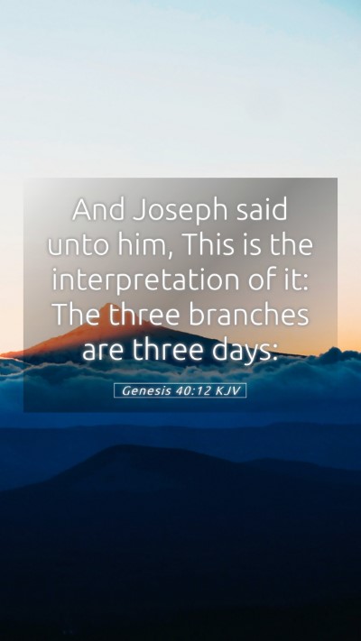 Picture 05 - Genesis 40:12 KJV Mobile Phone Wallpaper - And Joseph said unto him, This is the - Mobile Bible Verse Wallpaper