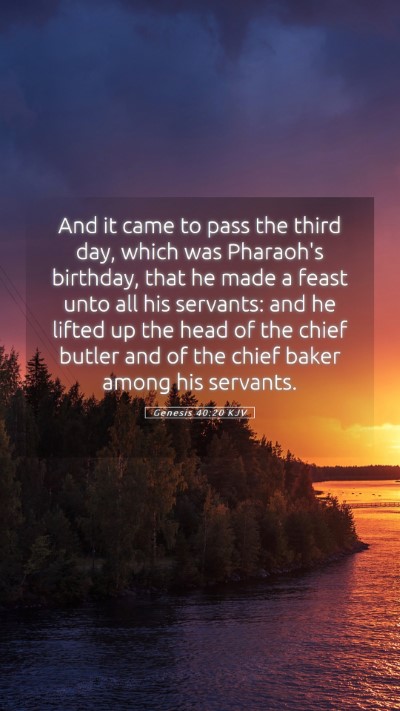 Picture 05 - Genesis 40:20 KJV Mobile Phone Wallpaper - And it came to pass the third day, which was - Mobile Bible Verse Wallpaper