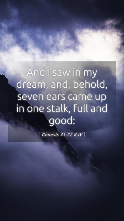 Picture 05 - Genesis 41:22 KJV Mobile Phone Wallpaper - And I saw in my dream, and, behold, seven ears - Mobile Bible Verse Wallpaper