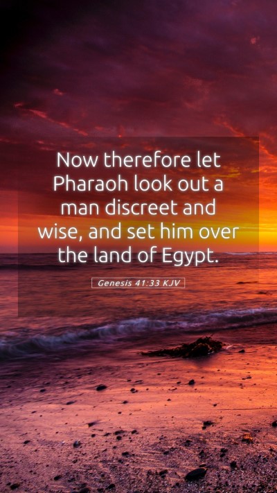 Picture 05 - Genesis 41:33 KJV Mobile Phone Wallpaper - Now therefore let Pharaoh look out a man discreet - Mobile Bible Verse Wallpaper