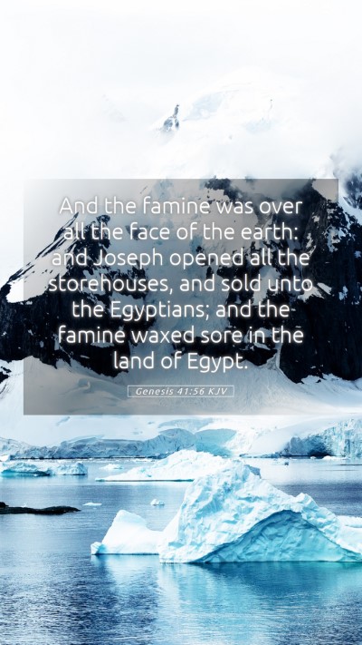 Picture 05 - Genesis 41:56 KJV Mobile Phone Wallpaper - And the famine was over all the face of the - Mobile Bible Verse Wallpaper