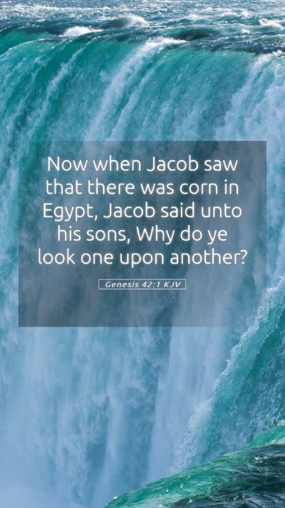 Picture 05 - Genesis 42:1 KJV Mobile Phone Wallpaper - Now when Jacob saw that there was corn in Egypt, - Mobile Bible Verse Wallpaper