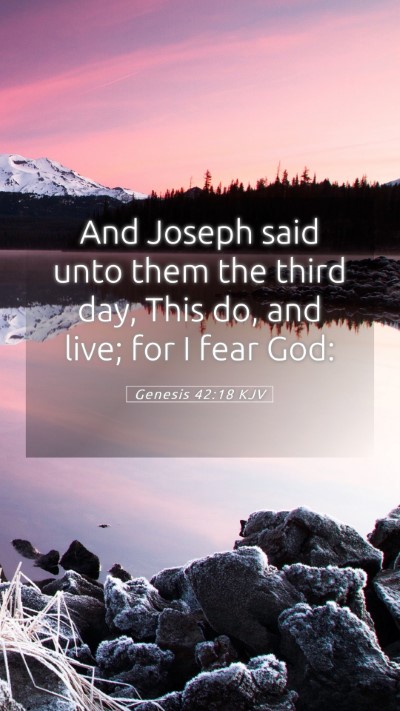 Picture 05 - Genesis 42:18 KJV Mobile Phone Wallpaper - And Joseph said unto them the third day, This do, - Mobile Bible Verse Wallpaper