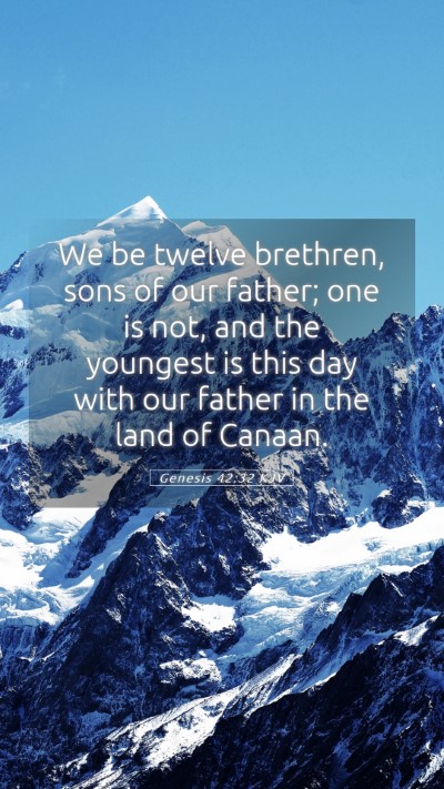 Picture 05 - Genesis 42:32 KJV Mobile Phone Wallpaper - We be twelve brethren, sons of our father; one is - Mobile Bible Verse Wallpaper