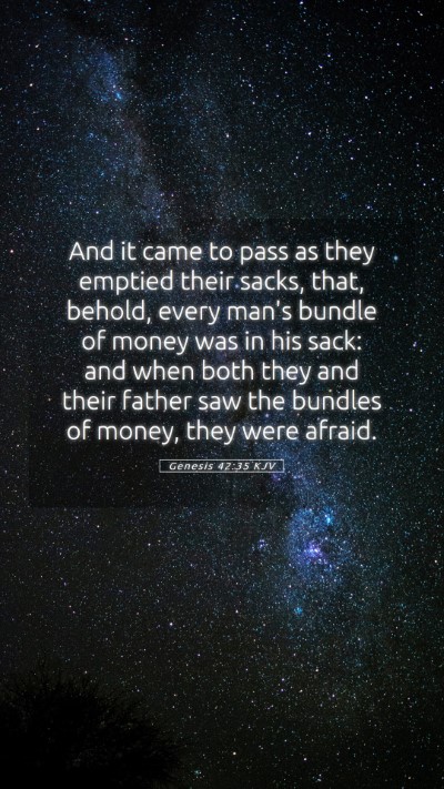 Picture 05 - Genesis 42:35 KJV Mobile Phone Wallpaper - And it came to pass as they emptied their sacks, - Mobile Bible Verse Wallpaper