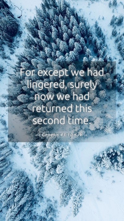 Picture 05 - Genesis 43:10 KJV Mobile Phone Wallpaper - For except we had lingered, surely now we had - Mobile Bible Verse Wallpaper