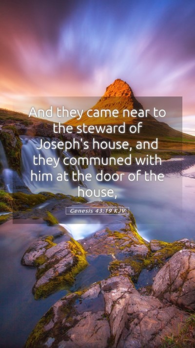 Picture 05 - Genesis 43:19 KJV Mobile Phone Wallpaper - And they came near to the steward of Joseph's - Mobile Bible Verse Wallpaper