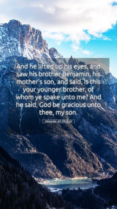 Picture 05 - Genesis 43:29 KJV Mobile Phone Wallpaper - And he lifted up his eyes, and saw his brother - Mobile Bible Verse Wallpaper