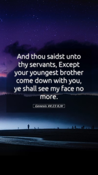 Picture 05 - Genesis 44:23 KJV Mobile Phone Wallpaper - And thou saidst unto thy servants, Except your - Mobile Bible Verse Wallpaper