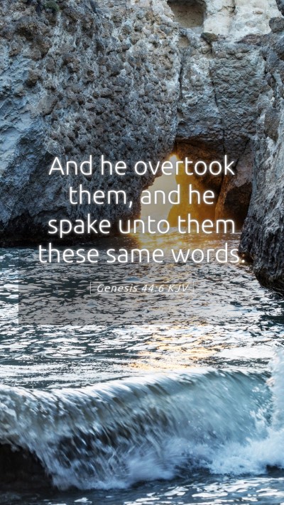Picture 05 - Genesis 44:6 KJV Mobile Phone Wallpaper - And he overtook them, and he spake unto them - Mobile Bible Verse Wallpaper