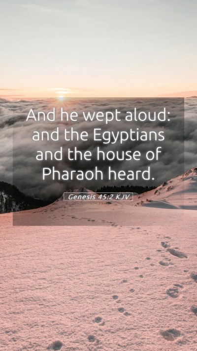 Picture 05 - Genesis 45:2 KJV Mobile Phone Wallpaper - And he wept aloud: and the Egyptians and the - Mobile Bible Verse Wallpaper