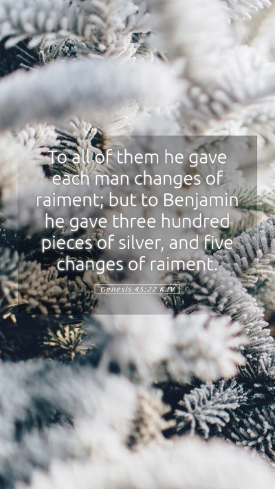 Picture 05 - Genesis 45:22 KJV Mobile Phone Wallpaper - To all of them he gave each man changes of - Mobile Bible Verse Wallpaper