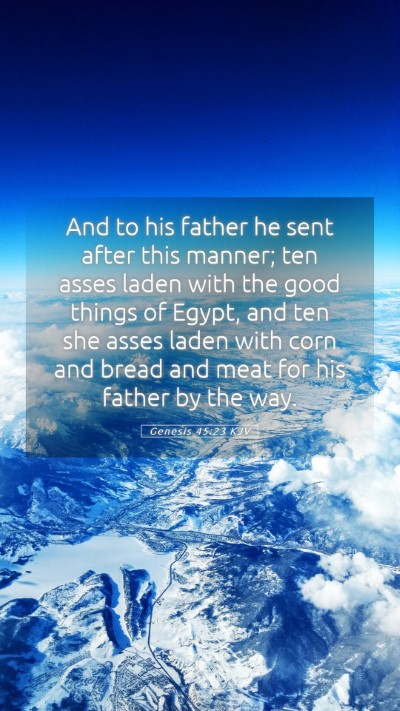 Picture 05 - Genesis 45:23 KJV Mobile Phone Wallpaper - And to his father he sent after this manner; ten - Mobile Bible Verse Wallpaper