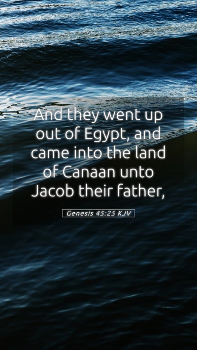 Picture 05 - Genesis 45:25 KJV Mobile Phone Wallpaper - And they went up out of Egypt, and came into the - Mobile Bible Verse Wallpaper