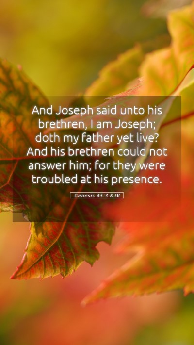 Picture 05 - Genesis 45:3 KJV Mobile Phone Wallpaper - And Joseph said unto his brethren, I am Joseph; - Mobile Bible Verse Wallpaper