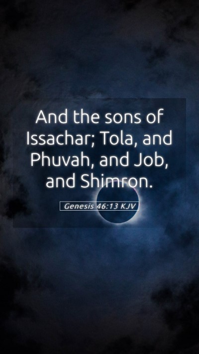 Picture 05 - Genesis 46:13 KJV Mobile Phone Wallpaper - And the sons of Issachar; Tola, and Phuvah, and - Mobile Bible Verse Wallpaper